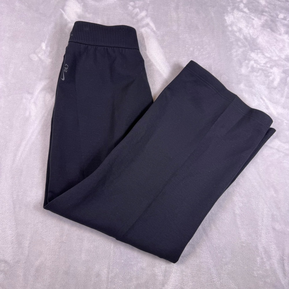 Nike 24.7 Dri-FIT Black Wide Leg Pants Womens Small High Rise Activewear